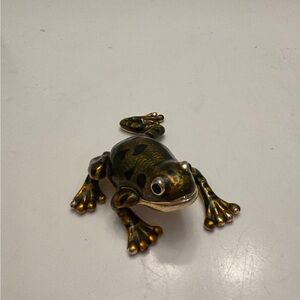 VTG Nobility Enamel Jewel Trinket Box GREEN - Frog